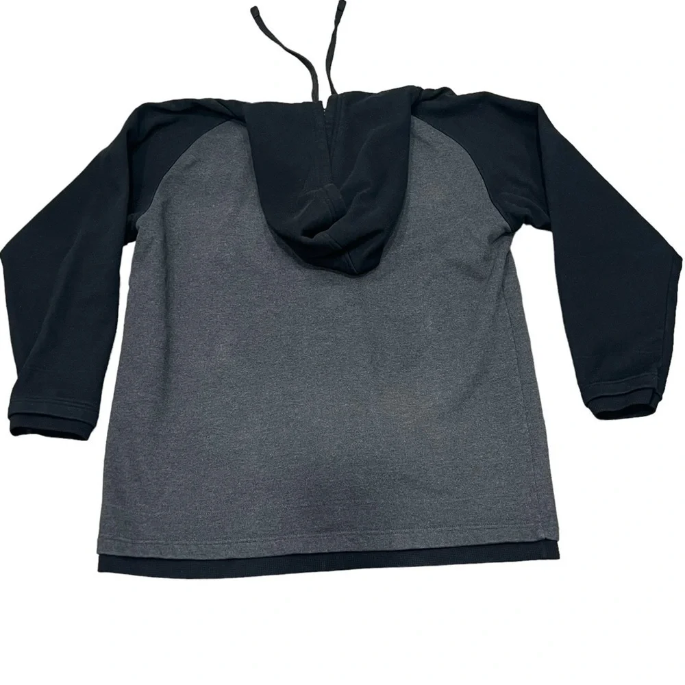 Avirex Vintage Black Gray Big Logo Y2K Zip Front Hoodie Jacket XL - Picture 2 of 7